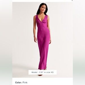 Abercrombie Plunge Cowl Back Maxi Dress